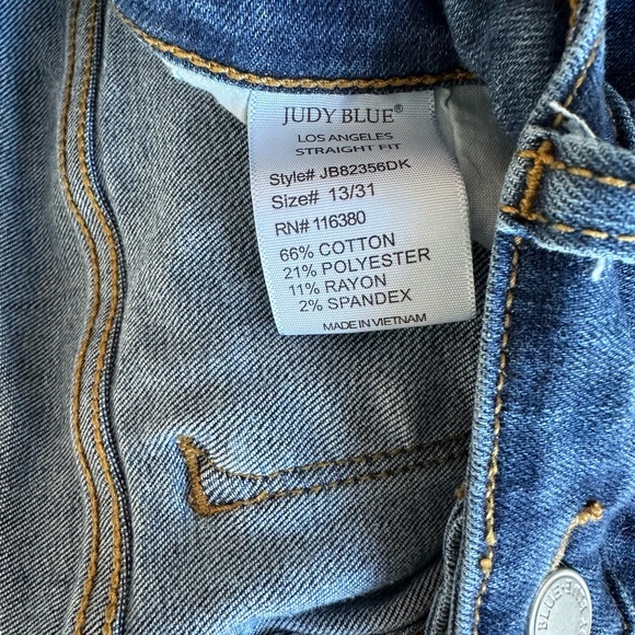 Judy Blue Straight Leg Jeans in Dark Blue, size 13 - Picture 6 of 6